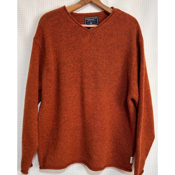 American Eagle Outfitters Other - Vintage American Eagle Mens size L 100% Shetland Wool weater Rust Orange g